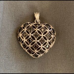 Sterling silver and black diamond charm